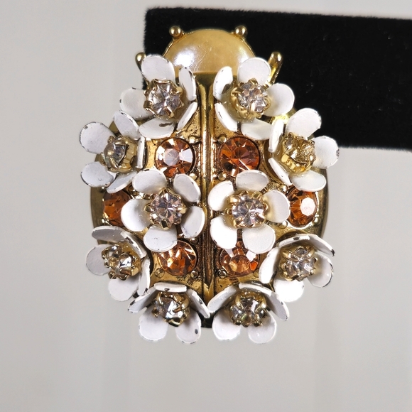 Betsey Johnson Floral Bug Bib Necklace & Earrings Set RARE - Picture 4 of 10